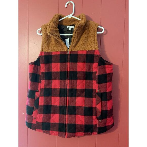NWT Maurice’s Buffalo Plaid Vest Size XL - Picture 1 of 10